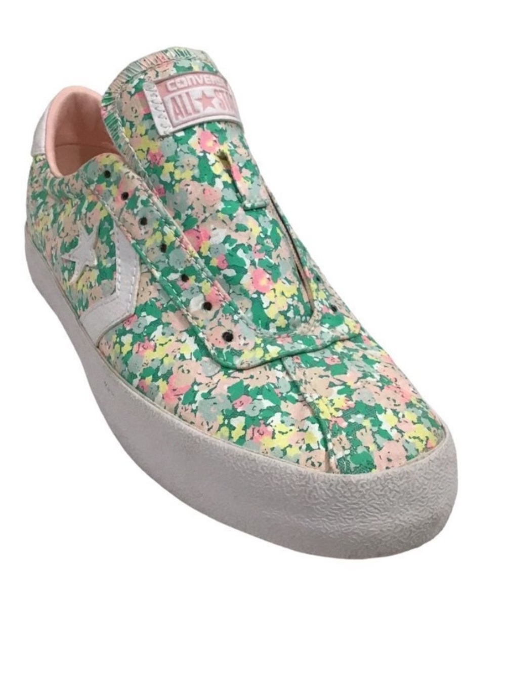 Converse Kids Floral Slip-On Sneakers - Mint, Pink, Yellow